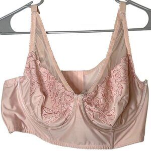 Torrid Curve Pink Longline Bralette Floral Embroidered Underwire Bra Size 3 3X